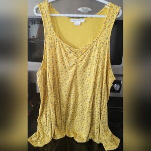 Sunny Yellow Floral Tank Top